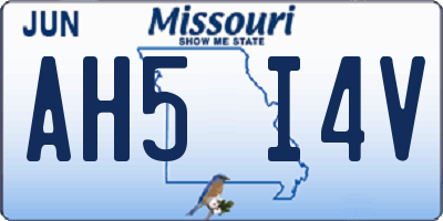 MO license plate AH5I4V