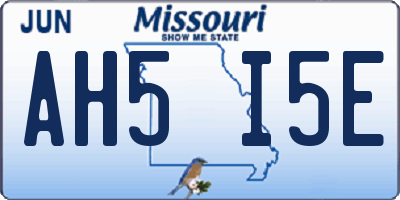 MO license plate AH5I5E