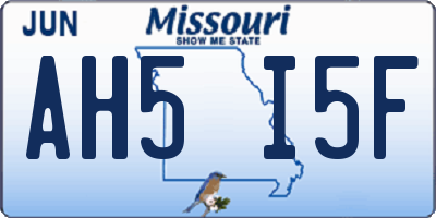 MO license plate AH5I5F