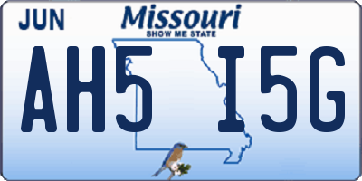 MO license plate AH5I5G