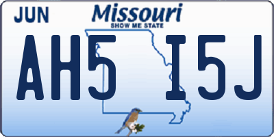 MO license plate AH5I5J