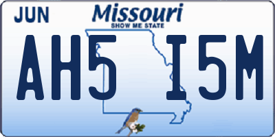 MO license plate AH5I5M