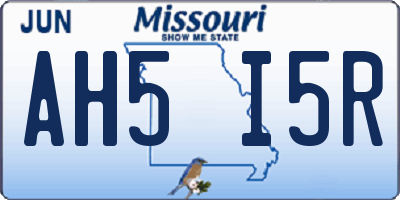 MO license plate AH5I5R