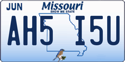 MO license plate AH5I5U