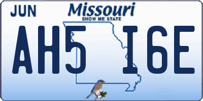 MO license plate AH5I6E