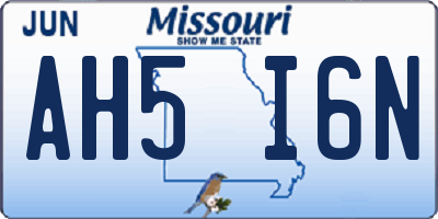 MO license plate AH5I6N