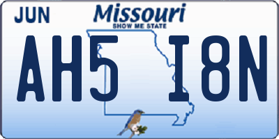 MO license plate AH5I8N