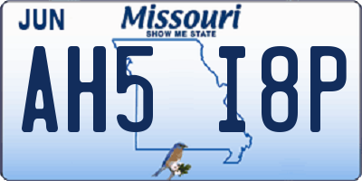 MO license plate AH5I8P