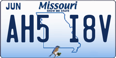 MO license plate AH5I8V