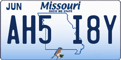 MO license plate AH5I8Y