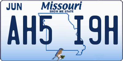 MO license plate AH5I9H