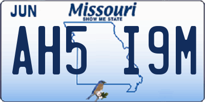 MO license plate AH5I9M