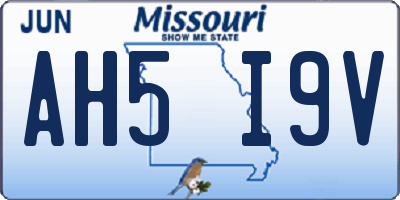 MO license plate AH5I9V