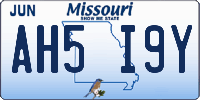 MO license plate AH5I9Y