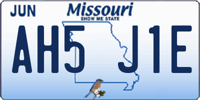 MO license plate AH5J1E