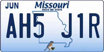 MO license plate AH5J1R