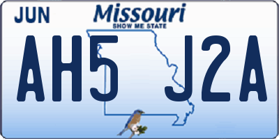 MO license plate AH5J2A