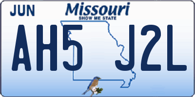 MO license plate AH5J2L