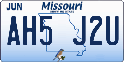 MO license plate AH5J2U