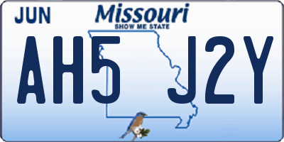 MO license plate AH5J2Y