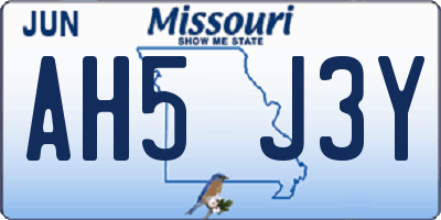 MO license plate AH5J3Y