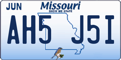 MO license plate AH5J5I