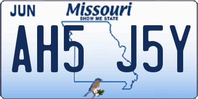 MO license plate AH5J5Y