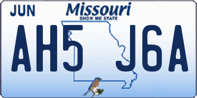 MO license plate AH5J6A