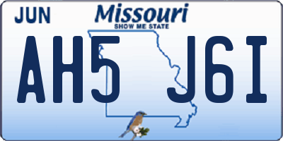 MO license plate AH5J6I