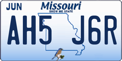 MO license plate AH5J6R