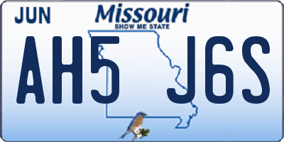 MO license plate AH5J6S