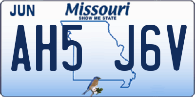 MO license plate AH5J6V