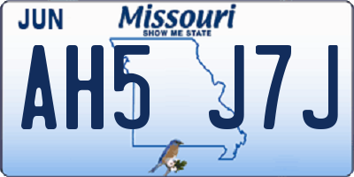 MO license plate AH5J7J