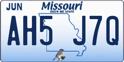 MO license plate AH5J7Q