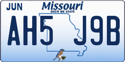 MO license plate AH5J9B