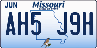 MO license plate AH5J9H