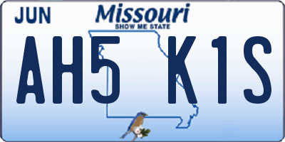 MO license plate AH5K1S