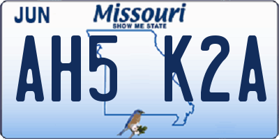 MO license plate AH5K2A