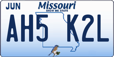 MO license plate AH5K2L