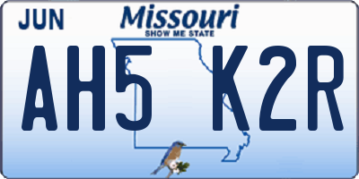 MO license plate AH5K2R