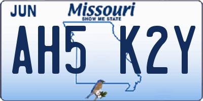 MO license plate AH5K2Y