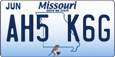 MO license plate AH5K6G