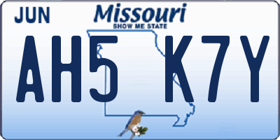 MO license plate AH5K7Y