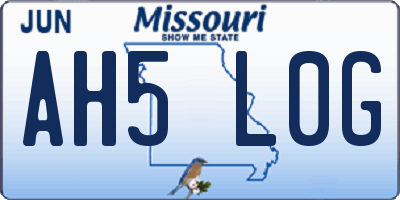 MO license plate AH5L0G