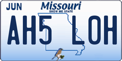 MO license plate AH5L0H
