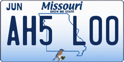 MO license plate AH5L0O