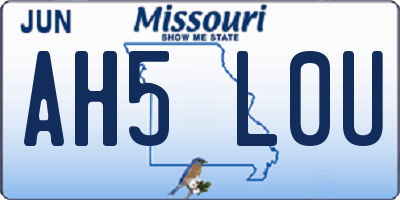 MO license plate AH5L0U