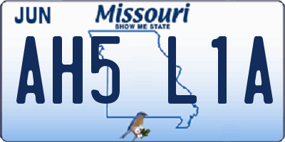 MO license plate AH5L1A