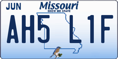 MO license plate AH5L1F
