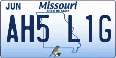 MO license plate AH5L1G